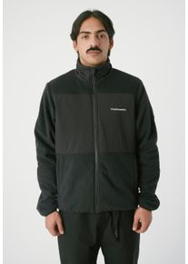 Cleptomanicx Herren Fleecejacke "Deck", schwarz, casual, Gr. XL, bestickt, 100% Polyester, Jacken, mit geräumigen Taschen