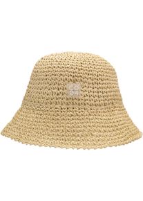 Chillouts Damen Sonnenhut "Riga Hat", beige, modisch, Gr. S, unifarben, Kunstfaser, Hüte, Boho-Hut aus Papierstroh mit knautschbarem Design