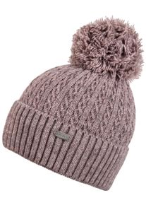 Chillouts Damen Bommelmütze "Estephania Hat", rot, feminin,modisch, meliert, Zopfmuster, Feinstrick, Kunstfaser, Mützen, mit weichem Fleecefutter