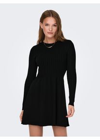 Only Damen Strickkleid "ONLFIA LS CABLE DRESS KNT", schwarz, modisch, Gr. L, unifarben, Strick, Obermaterial: 50% Viskose, 27% Nylon, 23% Polyester,