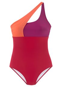 s.Oliver Damen Badeanzug "Yella", rot, Gr. 34, Colorblocking, Recycling-Polyamid, Badeanzüge, in modischer One-Shoulder Form