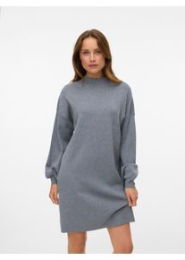 Véro Moda VERO MODA Damen Strickkleid "VMNANCY LS FUNNELNECK DRESS GA NOOS", grau, modisch, Gr. M, unifarben, Feinstrick, Obermaterial: 52% Viskose, 28%