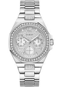 Guess Damen Multifunktionsuhr "LADY EMPIRE", silber, Armbanduhren, Quarzuhr, Armbanduhr, Damenuhr, Datum, 12/24-Std.-Anzeige