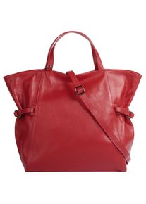 Samantha Look Damen Shopper, rot, Leder, unifarben, leicht glänzend, Taschen, echt Leder, Made in Italy