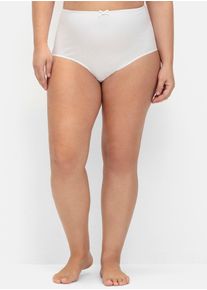 sheego Damen Taillenslip, Gr. 48ecru, mint, hellblau, 95% Baumwolle, 5% Elasthan, Unterhosen