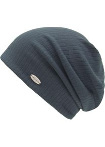 Chillouts Damen Beanie "Kamza Hat", blau, casual, unifarben, Feinstrick, Baumwollmischung, Mützen, mit feiner Rippenstruktur & elastischer Passform