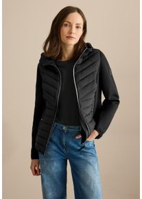 Cecil Damen Outdoorjacke, schwarz, casual, Gr. XS, unifarben, Stoff, Rückseite und Ärmel: 67% Polyester, 27% Viskose, 6% Elasthan; Steppfront: 100%
