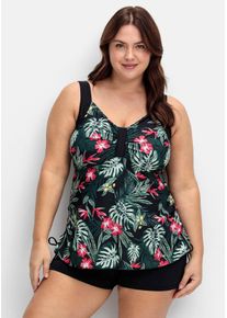 sheego Damen Tankini-Top, schwarz, Gr. 44, Elasthan, Polyamid, Bikini-Oberteile