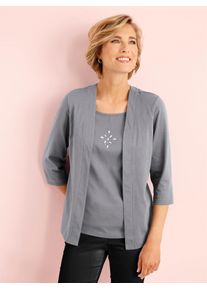 Classic Basics Damen 2-in-1-Shirt "2-in-1-Shirt", grau, Gr. 50, unifarben, 100% Baumwolle, Shirts