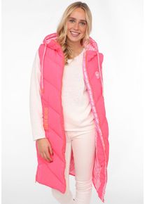 Zwillingsherz Damen Steppweste "Steppweste lang "Zebra"", pink, modisch, Gr. S, unifarben, Obermaterial: 100% Polyester, Westen, mit tollen Details,