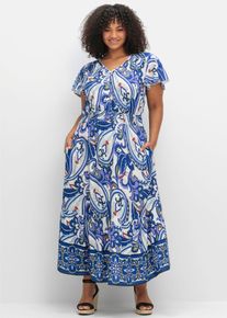 Damen Maxikleid "Druckkleid", weiß, Gr. 52, sheego by Joe Browns, gemustert, mehrfarbig, bedruckt, Paisley, 100% Viskose, Kleider