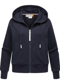 Ragwear Damen Kapuzensweatjacke "Taila", blau, casual, Gr. XXXL, Sweatware, Material: 70% Baumwolle, 30% Polyester, Sweatjacken, modische Damen