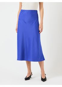 Y.A.S Damen Midirock "YASPELLA HW MIDI SKIRT S. NOOS", blau, modisch, Gr. XXL, unifarben, Web, Obermaterial: 97% Polyester, 3% Elasthan, Röcke