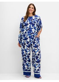 sheego Damen Webhosekobalt, gemustert, Gr. 40, 100% Viskose, Hosen
