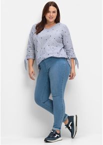 sheego Damen Jeansleggings, blau, Gr. 22, unifarben, 37% Viskose, 34% Baumwolle, 27% Polyester, 2% Elasthan, Jeans