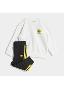 Kinder Trainingsanzug "CREW SET", schwarz-weiß, sportlich, Gr. 62, adidas originals, Obermaterial: 70% Baumwolle, 30% Polyester, Sportanzüge