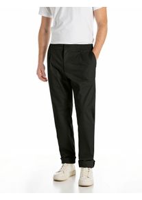 Replay Herren Chinohose "ADHANN", schwarz, casual, Gr. 31, unifarben, Web, Obermaterial: 97% Baumwolle, 3% Elasthan, Hosen, im Tapered Fit