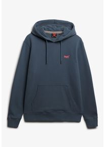 Superdry Herren Kapuzensweatshirt "ESSENTIAL LOGO HOODIE HB", blau, modisch, Gr. XL, unifarben, angeraute Sweatware, Obermaterial: 70% Baumwolle, 30%