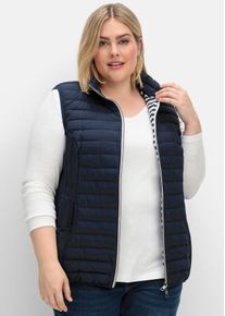 sheego Damen Steppweste, blau, Gr. 56, unifarben, 100% Polyester, Westen