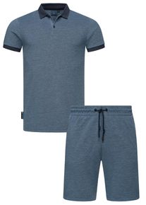 Ragwear Herren Poloshirt "Set Porpi", blau, sportlich, Gr. XXXL, Material: 50% Baumwolle, 50% Polyester, Shirts, Modisches Herren Set aus Hemd und