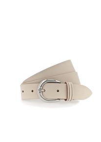 Tamaris Damen Ledergürtel, beige, Basic,casual,klassisch,modisch, Gr. 100, unifarben, Rindsleder, Gürtel, mit glänzender silberfarbener Schließe