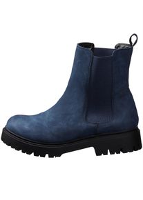 sheego Damen Stiefelette, Gr. 39, blau, Lederimitat, Schuhe