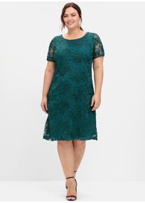 sheego Damen Cocktailkleid "Cocktailkleid", blau, Gr. 40, unifarben, 100% Polyester, Kleider