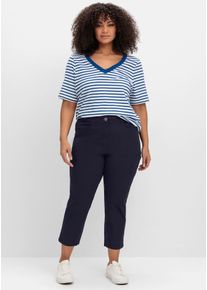 sheego Damen 7/8-Hose, blau, Gr. 44, 97% Baumwolle, 3% Elasthan, Hosen