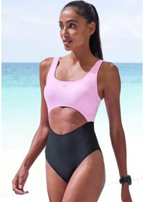 active by Lascana LASCANA ACTIVE Damen Badeanzug, schwarz, Gr. 36, Colorblocking, Recycling-Polyamid, Xtra Life LYCRA, Badeanzüge, mit modischem Cut-Out