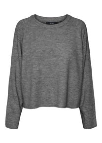Véro Moda VERO MODA Damen Rundhalspullover "VMJUPITER LS O-NECK PULLOVER BF", grau, modisch, Gr. S, unifarben, Strick, Obermaterial: 75% Polyacryl, 22%