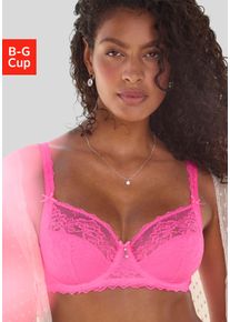 Lascana Damen Bügel-BH, Gr. 75, pink, Spitze, Obermaterial: 86% Polyamid, 8% Polyester, 6% Elasthan, feminin, BHs, mit hübschen Spitzenträgern, sexy