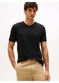 Tommy Hilfiger Herren V-Shirt "ESSENTIAL V-NECK TEE", schwarz, casual, Gr. XXL, Single Jersey, Obermaterial: 100% Baumwolle, Shirts
