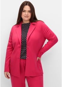 sheego Damen Sweatblazer "Sweatblazer", pink, Gr. 48, 60% Viskose, 35% Polyamid, 5% Elasthan, Blazer