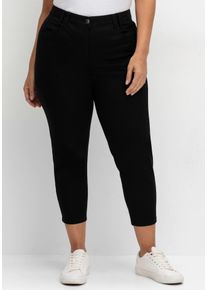 sheego Damen 7/8-Hose, schwarz, Gr. 42, 98% Baumwolle, 2% Elasthan, Hosen