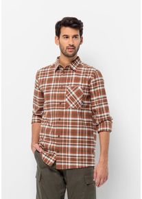 Jack Wolfskin Herren Flanellhemd "BERGWEG SHIRT M", rot, Gr. M, OBERSTOFF 100% BAUMWOLLE, Hemden