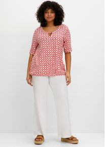 sheego Damen T-Shirt "T-Shirt", orange, Gr. 44, 95% Viskose, 5% Elasthan, Shirts