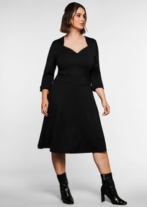 Damen Cocktailkleid "Cocktailkleid", schwarz, Gr. 52, sheego by Joe Browns, unifarben, Jersey, Single Jersey, 70% Viskose, 26% Polyamid, 4% Elasthan,