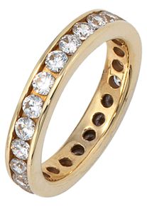Jobo Damen Memoirering, 60, Gelbgold 333, gold, Gelbgold 333, Fingerringe, 333 Gold mit Zirkonia rundum