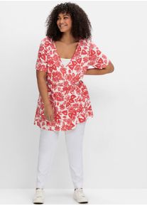 Damen Longshirt "Longshirt", beige, Gr. 56, sheego by Joe Browns, 95% Viskose, 5% Elasthan, Shirts