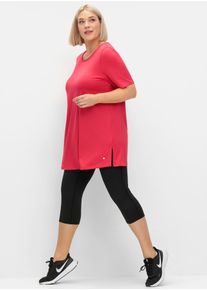 sheego Damen Longshirt "Longshirt", pink, Gr. 40, unifarben, 90% Polyester, 10% Elasthan, Shirts