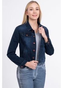 Recover Pants Damen Jeansjacke "Chic", blau, casual, Gr. 44, unifarben, 97% Baumwolle;3% Elasthan, Jacken, mit dekorativen Brusttaschen