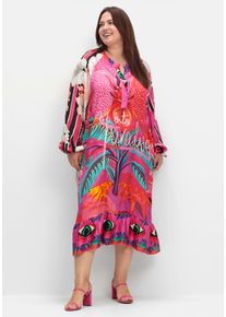 Damen Maxikleid "Maxikleid", pink, Gr. 50, gemustert, mehrfarbig, bedruckt, 100% Viskose, Kleider