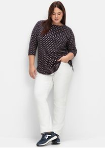 sheego Damen 3/4-Arm-Shirt "3/4-Arm-Shirt"tiefblau, gemustert, Gr. 52, gemustert, mehrfarbig, 50% Baumwolle, 50% Modal, Shirts