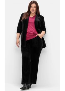 sheego Damen Stretch-Hose, schwarz, Gr. 40, unifarben, 92% Polyester, 8% Elasthan, Hosen
