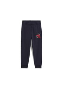 Puma Kinder Trainingshose "LITTLE RUNNERS SWEATPANTS TR PS", blau, sportlich, Gr. 104, bedruckt, Sweatware, Obermaterial: 68% Baumwolle, 32%