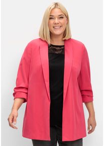 sheego Damen Longblazer "Longblazer", lila, Gr. 58, 100% Polyester, Blazer
