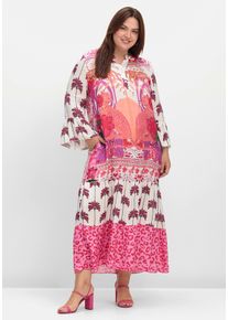 Damen Maxikleid "Maxikleid", pink, Gr. 56, geblümt, gemustert, animal-print, mehrfarbig, bedruckt, 100% Viskose, Kleider