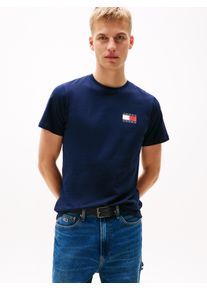 Tommy Jeans Herren T-Shirt "TJM SLIM ESSENTIAL FLAG TEE EXT", blau, casual, Gr. XXL, Single Jersey, Obermaterial: 100% Baumwolle, Shirts, Mit