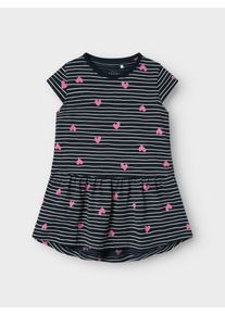 name it Mädchen Jerseykleid "NMFVIGGA CAPSL DRESS F1 NOOS"schwarz sapphire aop:hearts, modisch, Gr. 98, bedruckt, Jersey, Obermaterial: 100%