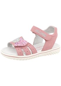 Tom Tailor Kinder Sandale, Gr. 40, rosa, Lederimitat, Glitzer, festlich, Schuhe, Festtagsschuh, Klettschuh, Sommerschuh mit Glitzer-Herzen